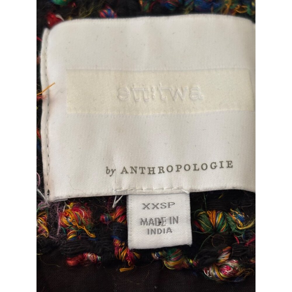ETT TWA Anthropologie Tweed Multicolor Short Sleeve Coat Mid Lenght - Picture 10 of 12